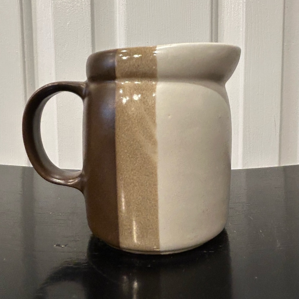 McCoy Pottery Tri-color Brown Sandstone Creamer 1414 USA